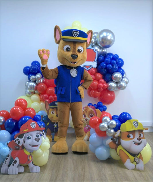 Themed Balloons Setup & Police Male Dog Mascot